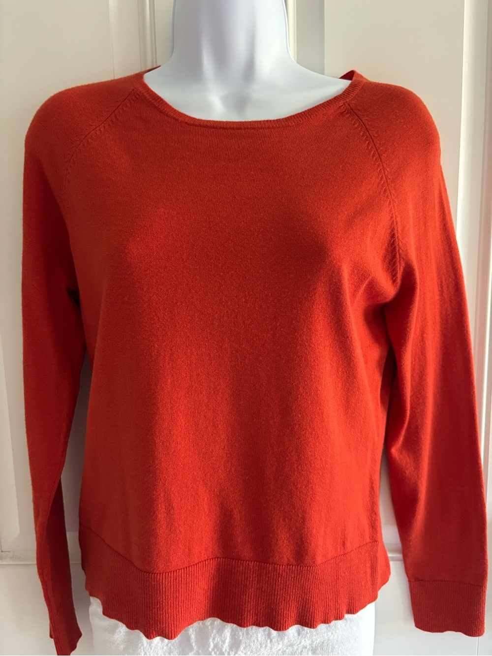 Talbots Bright Orange Scoopneck Crew Sweater